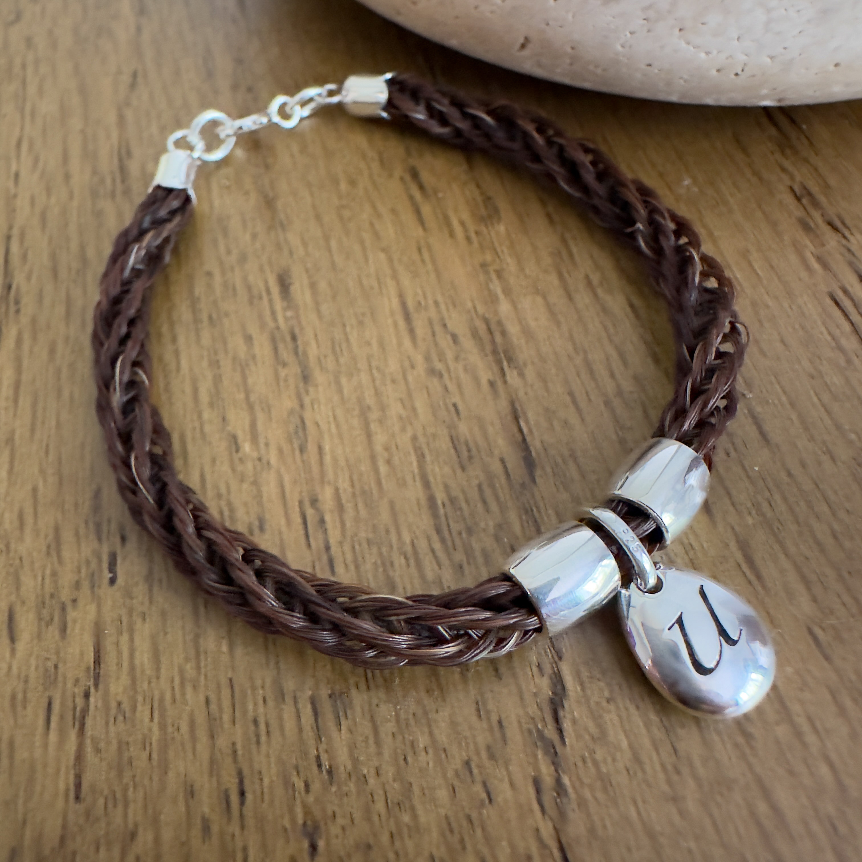 Initial Charm Horseshoe Bracelet