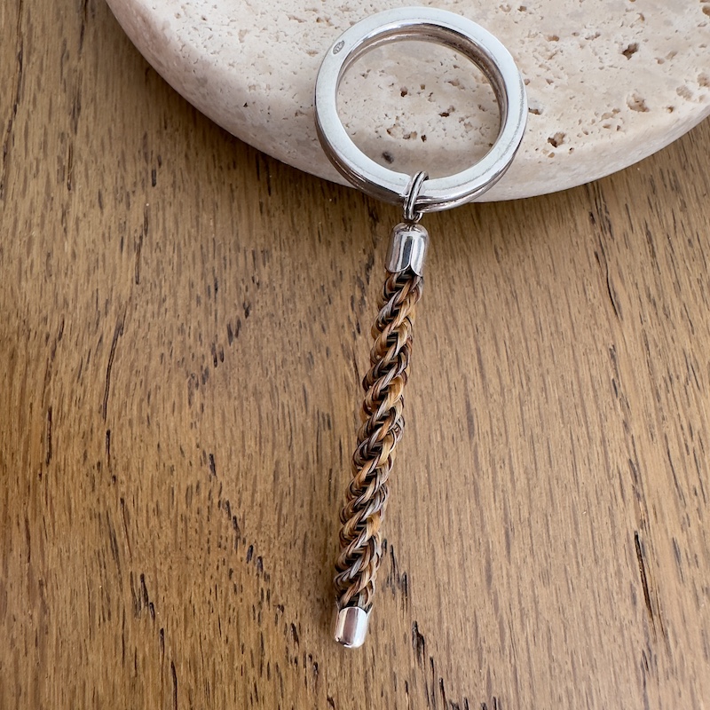 Braided Horsehair Bar Split Ring Keyring