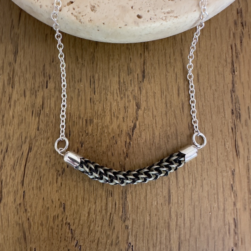 Classic Horsehair Bar Pendant Necklace