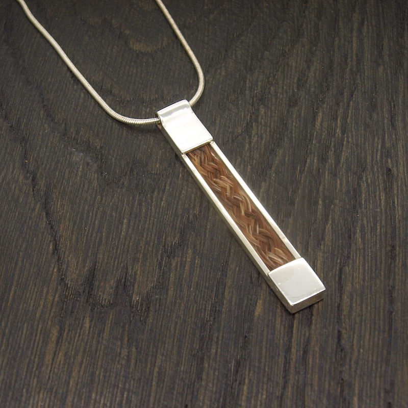 Necklace with Inlaid Horsehair Pendant